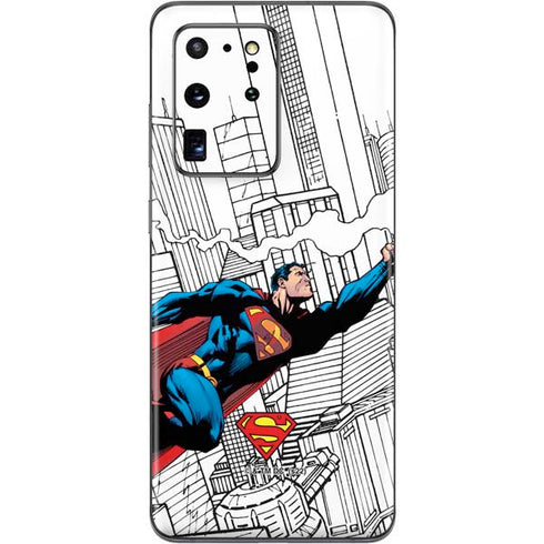DC Comics Superman Super Speed Flying Over City Galaxy S20 Ultra 5G Skin